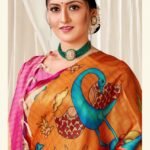 Multi color soft cotton saree with Rich Kalamkari printed work - Image 2