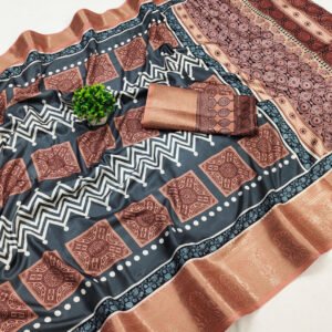 Multi soft dola silk saree with digital printed work