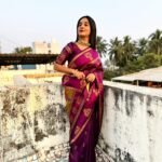 Magenta paithani silk saree with meenakari zari weaving work - Image 5