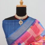 Multi summer special digital printed soft linen cotton saree - Image 3