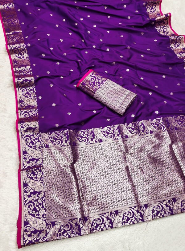 Wine traditional banarasi silk saree with zari weaving work