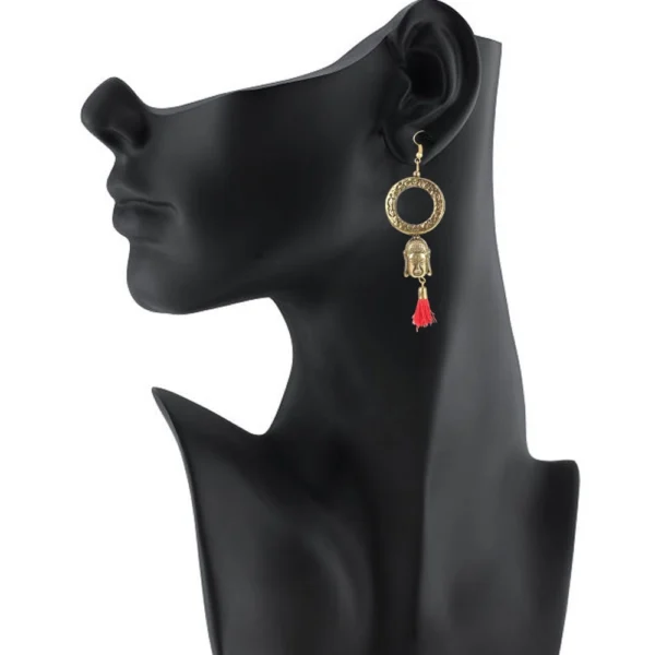 Generic Women's Gold plated Hook Dangler Hanging Tassel Fashion Earrings-Golden - Image 2