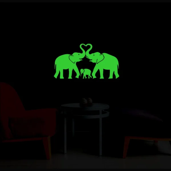 Generic Green Decorative Elephant Radium Wall Sticker - Image 4