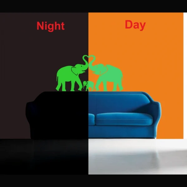 Generic Green Decorative Elephant Radium Wall Sticker - Image 3