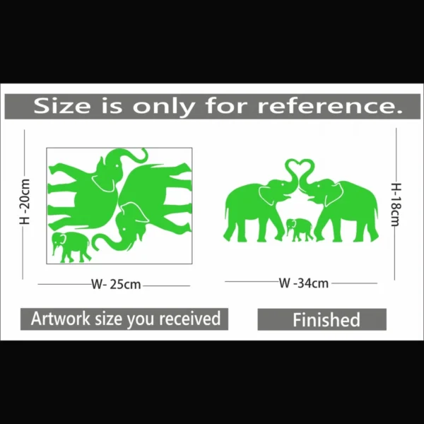 Generic Green Decorative Elephant Radium Wall Sticker - Image 2