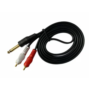 Generic 6.35mm Jack to 2RCA Audio Cable Male to Male 1.5 Yards Connects Home Theatre, DVD, Speaker, Headphone, Mixer, Amplifier, Guitar, Karaoke System (Black)
