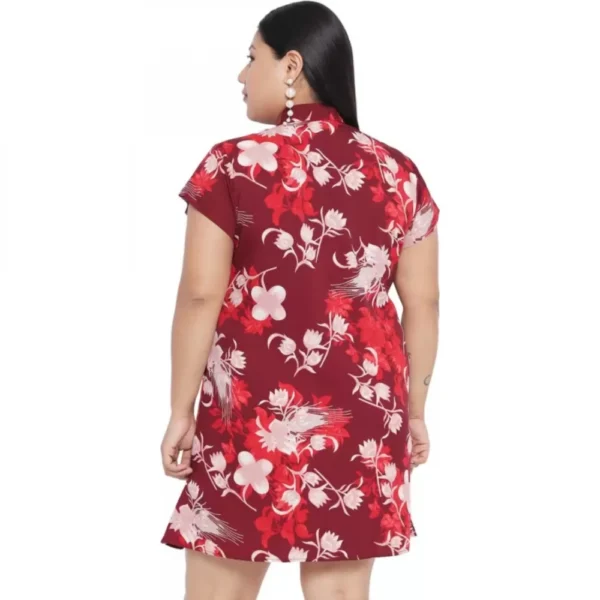 Generic Women's Shirt Maroon Dress (Color:Maroon, Material:Polyester) - Image 7