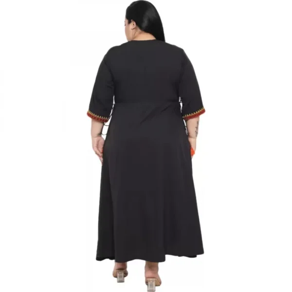 Generic Women's Fit And Flare Black Dress (Color:Black, Material:Polyester) - Image 7
