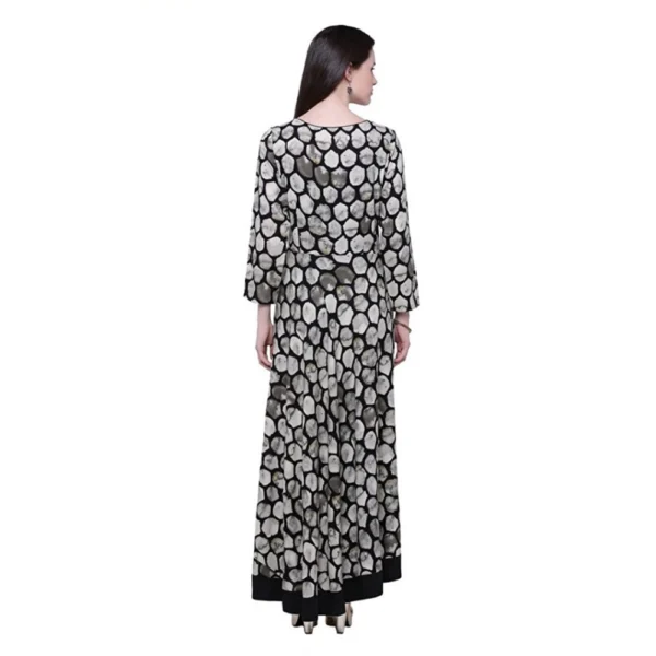 Generic Women's Rayon Zari Zardozi Work Designer Floor Length Kurti (Black, Rayon) - Image 2