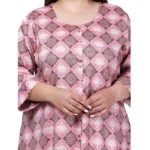 Generic Women's Office wear Golden Foil Capsule A-Line Kurti (Pink) - Image 2