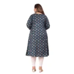 Generic Women's Office wear Floral Printed Capsule Princess Cut Kurti (Green) - Image 4
