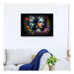 Generic Radha Krishna Painting with Synthetic Photo Frame (Multicolor) - Image 2