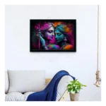 Generic Radha Krishna Painting with Synthetic Photo Frame (Multicolor) - Image 2