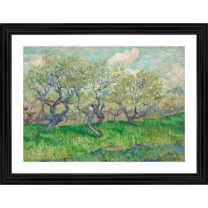Generic Orchard in Blossom 1889 Painting With Wood Photo Frame (Multicolor)