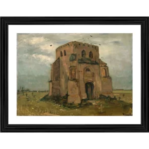 Generic The Old Church Tower at Nuenen 1885 Painting With Wood Photo Frame (Multicolor)