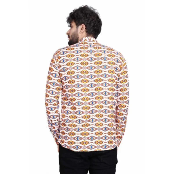 Generic Men's Cotton Blended Printed Full Sleeve Shortkurta (Multicolor) - Image 6