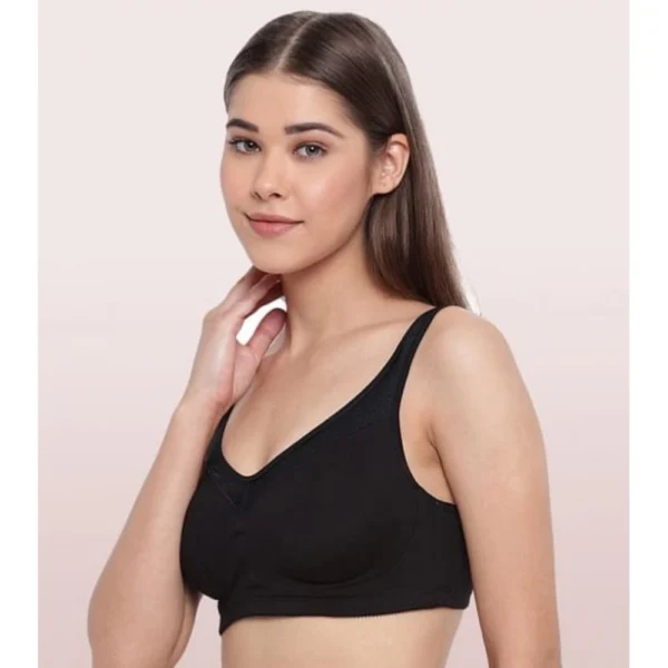 Enamor A112 Women's Cotton Full Support Bra (Black) - Image 4