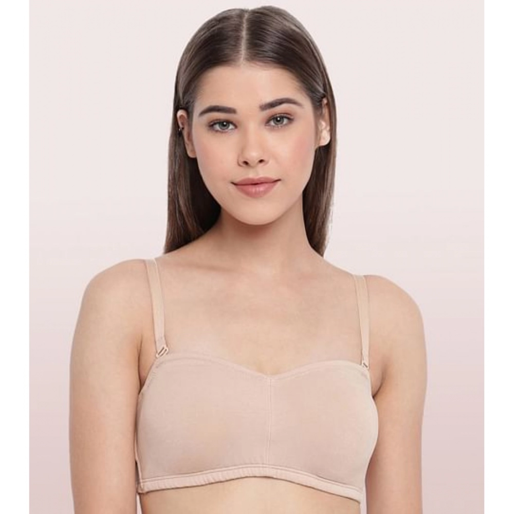 Enamor A019 Women’s Cotton Strapless Bra (Skin)