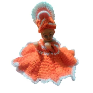 Generic Laddu Gopal Tharad Dress Size: 0 To 6 (Orange-White)