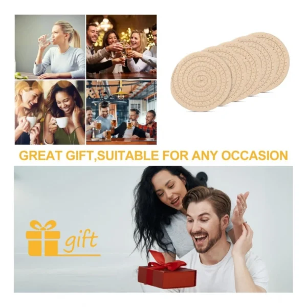 Generic Cotton Rope Drink Coasters 6 Pcs Set (Cream) - Image 3
