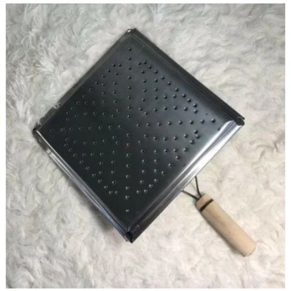Generic Steel Toaster Black Square Stainless Steel Papad Jali (Black) - Image 3