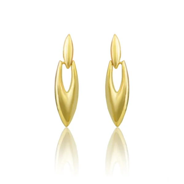 Generic Women's brassNew Gold Tone Polish Mini Office Earrings (Gold Plated)