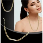 Generic Women's Stainless Steel Gold Polish Polish Hand Bracelet And Necklace (Gold Plated) - Image 2