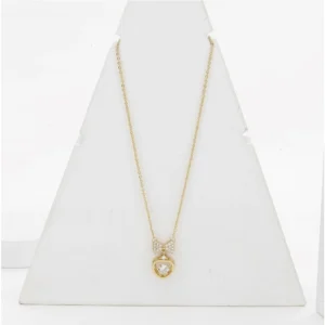 Generic Women's Stainless Steel Heart Shape Golden Delicate Pendent Chain (Gold Plated)