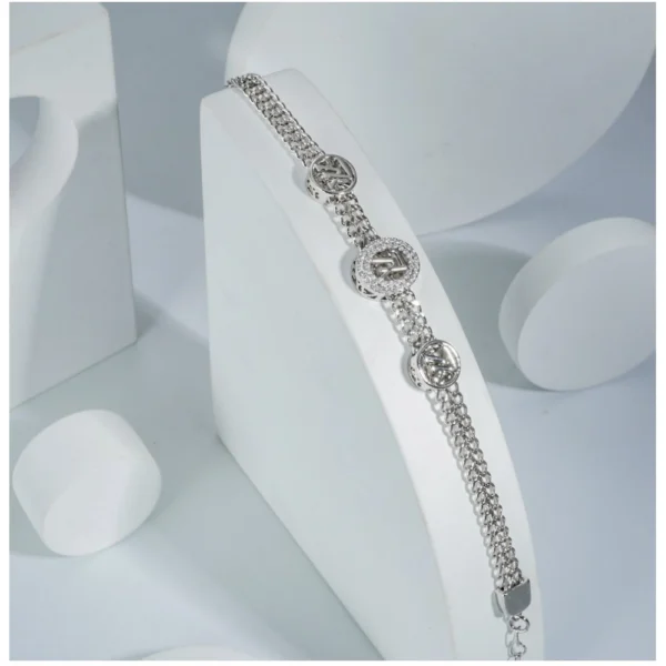 Generic Stainless Steel Unisex Silver Freesize Stainless Steel Loose Bracelet (Silver Plated) - Image 2