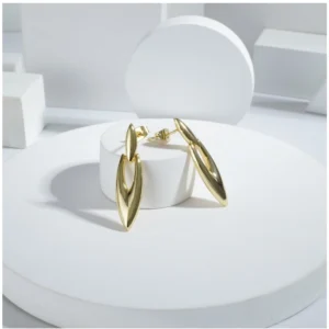 Generic Women's Stainless Steel Gold Earrings (Gold Plated)