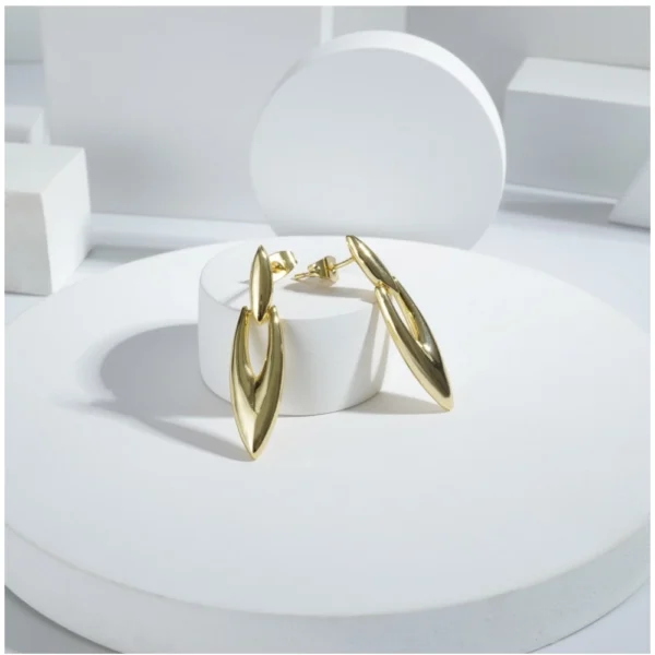 Generic Women's Stainless Steel Gold Earrings (Gold Plated)