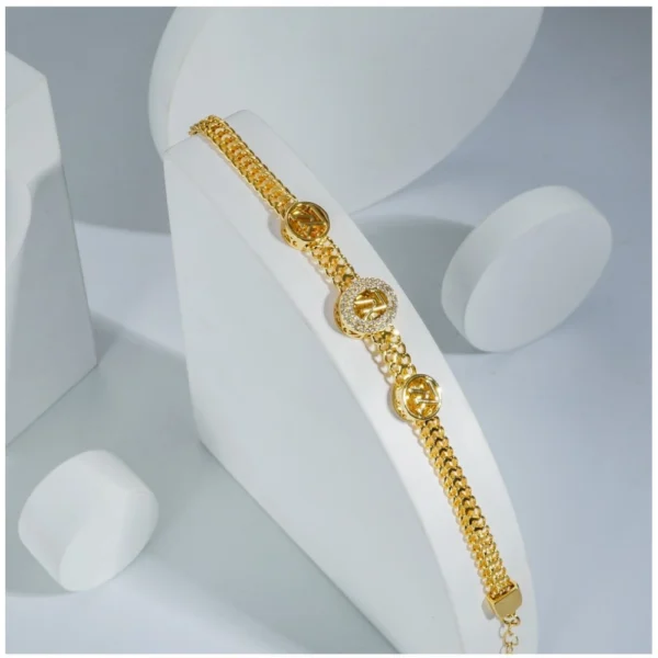Generic Stainless Steel Unisex Gold Freesize Stainless Steel Loose Bracelet (Gold Plated) - Image 2