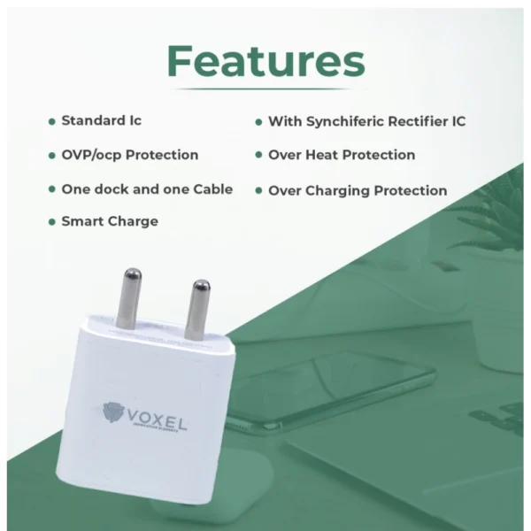 Generic VOXEL 18 Watt Double Usb Port Charger AB Plastic (White) - Image 3