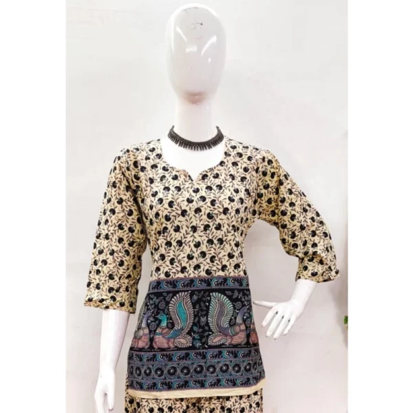 Generic Women's Cotton Jaipuri Printed 3-4th Sleeve Co ord Set (Multicolor) - Image 3