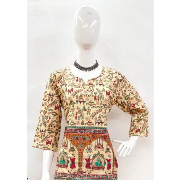 Generic Women's Cotton Jaipuri Printed 3-4th Sleeve Co ord Set (Multicolor) - Image 3