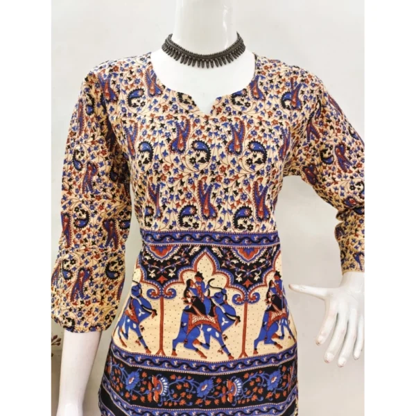 Generic Women's Cotton Jaipuri Printed 3-4th Sleeve Co ord Set (Multicolor) - Image 4