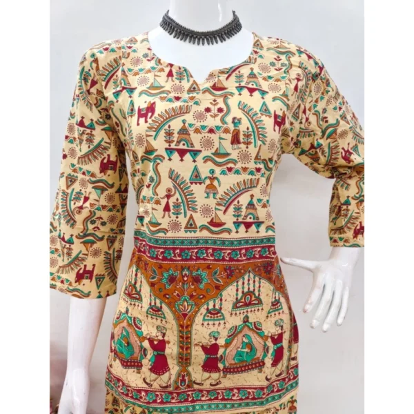 Generic Women's Cotton Jaipuri Printed 3-4th Sleeve Co ord Set (Multicolor) - Image 4