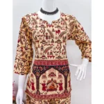 Generic Women's Cotton Jaipuri Printed 3-4th Sleeve Co ord Set (Multicolor) - Image 4