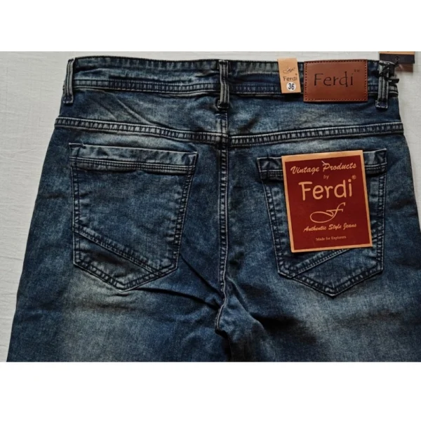 Generic Men's Cotton Blended Solid Tapered Jeans (Blue) - Image 3