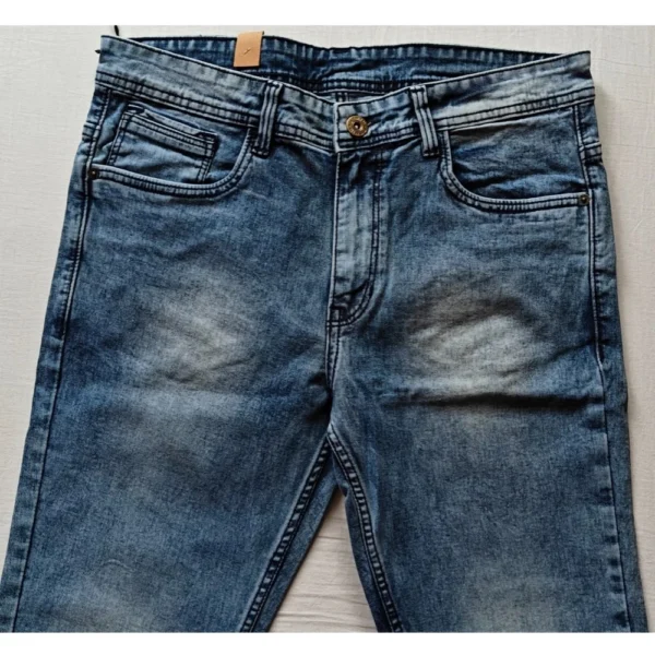 Generic Men's Cotton Blended Solid Tapered Jeans (Blue) - Image 3