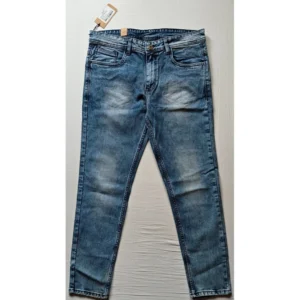 Generic Men's Cotton Blended Solid Tapered Jeans (Blue)