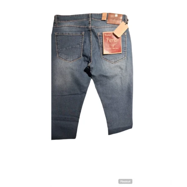 Generic Men's Cotton Blended Solid Tapered Jeans (Blue) - Image 4
