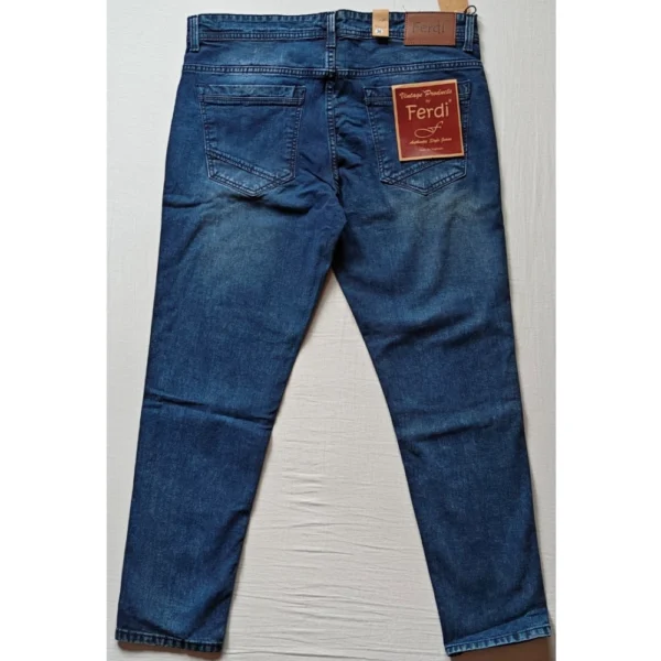 Generic Men's Cotton Blended Solid Tapered Jeans (Blue) - Image 4