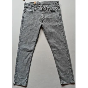 Generic Men's Cotton Blended Solid Tapered Jeans (Grey)