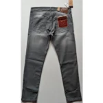 Generic Men's Cotton Blended Solid Tapered Jeans (Grey) - Image 2