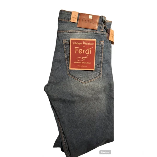 Generic Men's Cotton Blended Solid Tapered Jeans (Blue) - Image 3