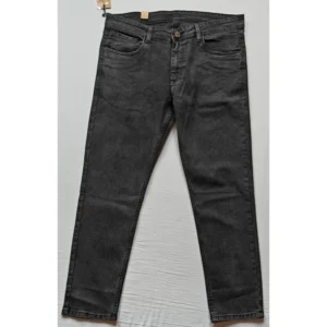 Generic Men's Cotton Blended Solid Tapered Jeans (Grey)