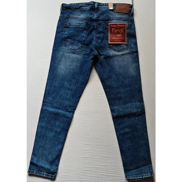 Generic Men's Cotton Blended Solid Tapered Jeans (Blue) - Image 4