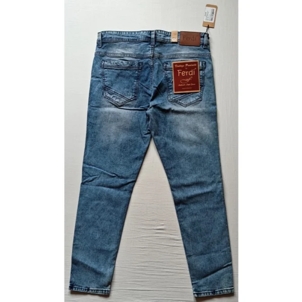 Generic Men's Cotton Blended Solid Tapered Jeans (Blue) - Image 4