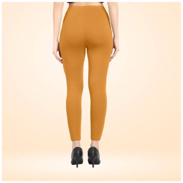 Generic Women's Cotton Blended Solid Ankle legging (Mustard Yellow) - Image 4